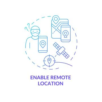 Location enabling for safety blue gradient concept icon Stock Illustration