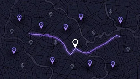 Location EV charging station location mark on gps navigation map a lot with fast Stock Illustration