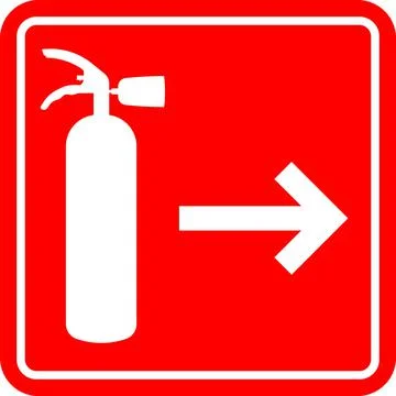 The location of the fire extinguisher. Safety. Vector image. Stock Illustration