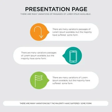 Location flag, Smartphone, Arrow pointing to down presentation Stock Illustration
