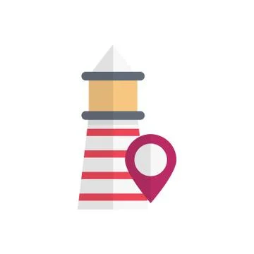 Location flat color icon 库存插图