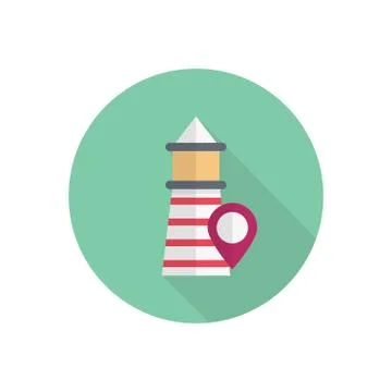 Location flat color icon 库存插图