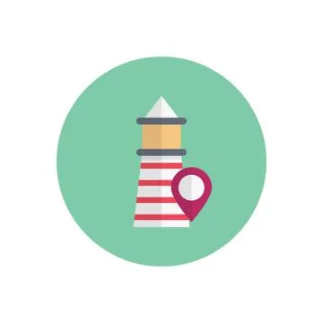 Location flat color icon 库存插图