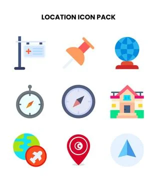 Location Flat Graphics Icons Pack Illustrazione stock