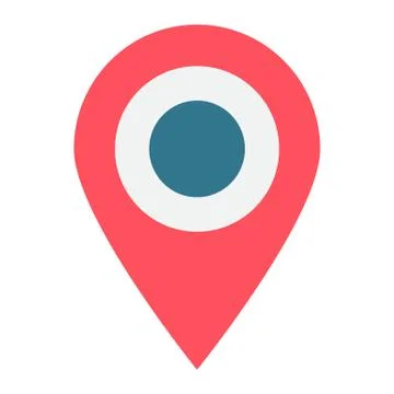 Location flat icon, map pin and website button 스톡 일러스트