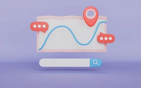Location folded paper map, GPS and Navigation Symbol, Element for Map Stock Illustration
