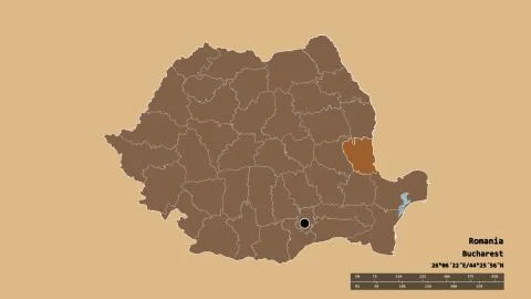 Location of Galati, county of Romania. Pattern Stock Illustration
