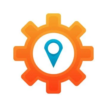Location gear logo design template icon Stock Illustration