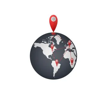 Location of the globe Illustrazione stock