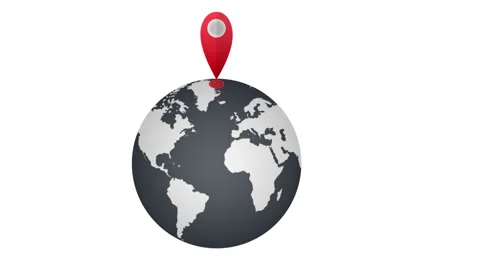 Location the globe. Navigation animation. Cartoon Stock Footage 132626174