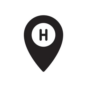 Location glyph flat icon Illustrazione stock