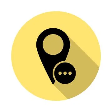 Location, GPS, loading simple vector icon in long shadow style Stock Illustration
