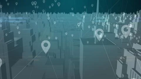 Location GPS services Internet of things IOT cloud computing 5G smart city イラスト素材