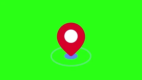 Location GPS Tracker Icon Animation Green Screen Background Video stock 302938850