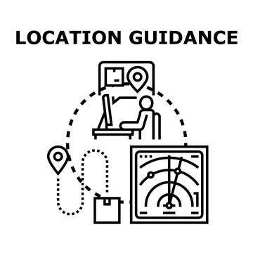 Location guidance system tracking delivery service Stock Illustration
