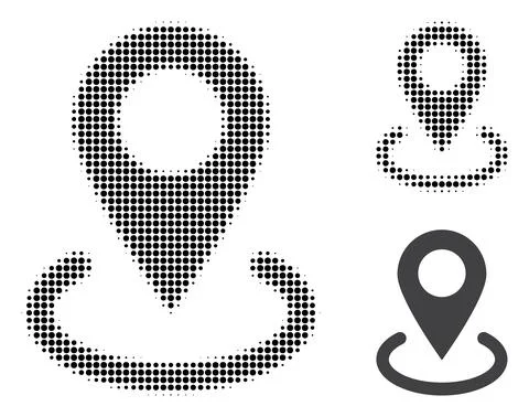 Location Halftone Dotted Icon Illustrazione stock