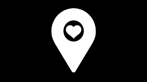 Location heart sign. Map pointer icon animation Video stock 104269935