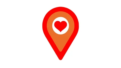 Location heart sign. Map pointer icon animation Stock Footage 104269984