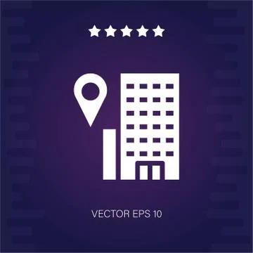 Location hotel vector icon Stock Illustration