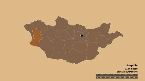 Location of Hovd, province of Mongolia. Pattern Stock Illustration