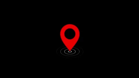 Location icon animation on black background. gps map. 4k animated Stock Footage 322967761