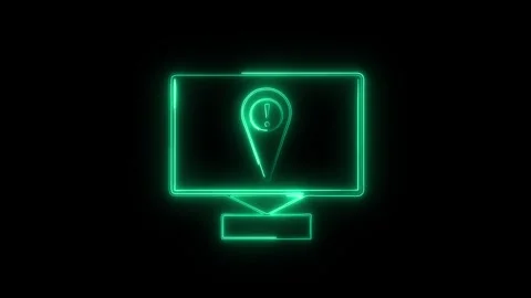 Location icon animation on computer screen. Location icon digital map navig.. Stock Footage 337132818