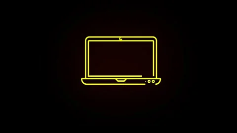 Location icon animation on laptop icon Stock Footage 258432073