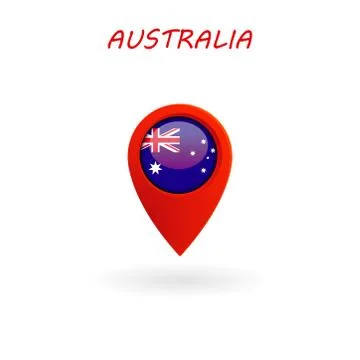 Location Icon for Australia Flag Stock Illustration