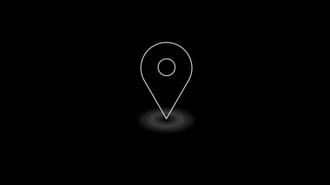 Location icon on black background 4k animation Stock Footage 306557749