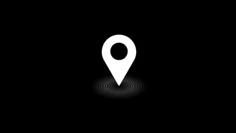Location icon on black background 4k animation Stock Footage 306557757