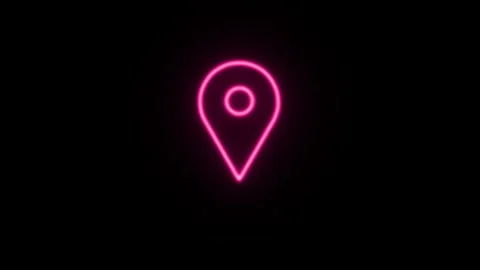 Location icon on black background 4k animation Stock Footage 306557767