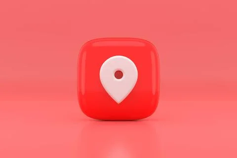 Location icon design. 3D rendering. Stock Illustration