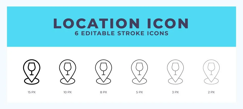 Location icon. Editable stroke line icon vector illustration. Stock Illustration