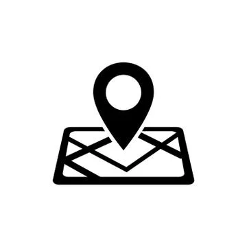 Location icon in flat style. Map solid symbol Illustrazione stock
