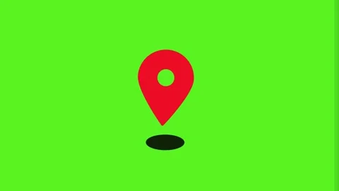 Location icon green screen animation. Vídeos de archivo 310185940