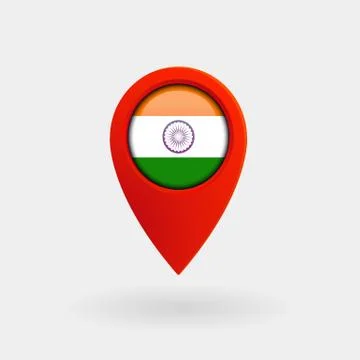 Location Icon for India Flag, Vector Illustrazione stock
