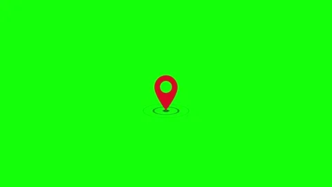 Location icon for located item, location waves. pin location icon. on green.. Stock Footage 307421686