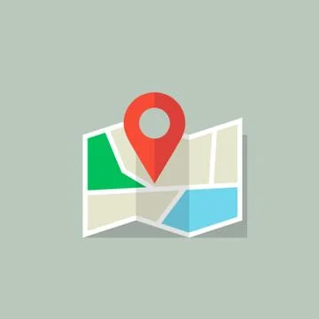 Location icon. Map icon with Pin Pointer. Vector illustration. Illustration