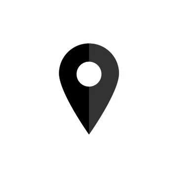 Location icon, map pin, gps destination symbol Stock Illustration