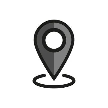 Location icon, map pin, gps destination symbol Stock Illustration