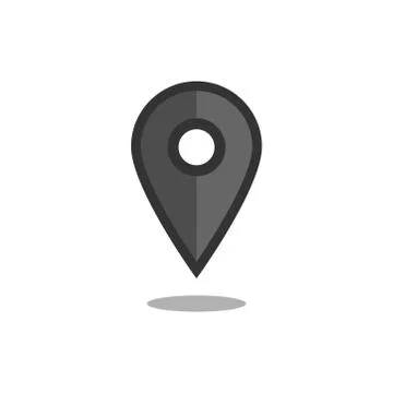 Location icon, map pin, gps destination symbol Illustrazione stock