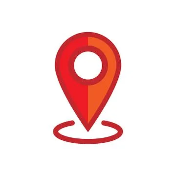 Location icon, map pin, gps destination symbol Illustrazione stock