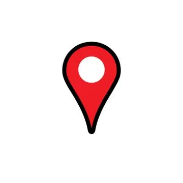 Location icon, map pin navigation marker Illustrazione stock