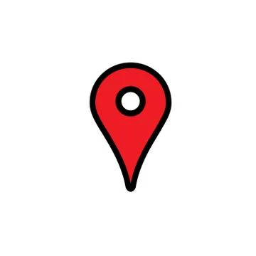 Location icon, map pin navigation marker Stock Illustration