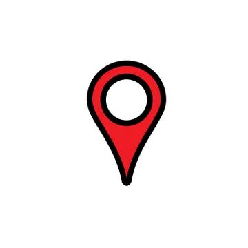 Location icon, map pin navigation marker, isolated vector Stock Illustration