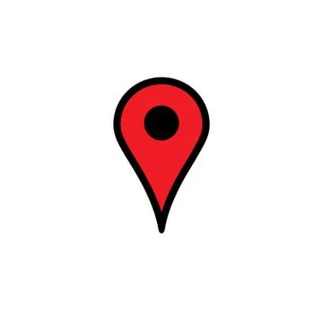 Location icon, map pin navigation marker, isolated vector Stock Illustration