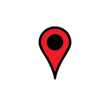 Location icon, map pin navigation marker, isolated vector Illustrazione stock
