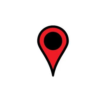 Location icon, map pin navigation marker, isolated vector Stock Illustration