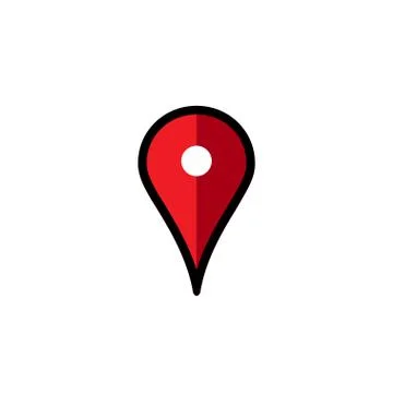 Location icon, map pin navigation marker, isolated vector Stock Illustration