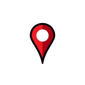 Location icon, map pin navigation marker, isolated vector Stock Illustration